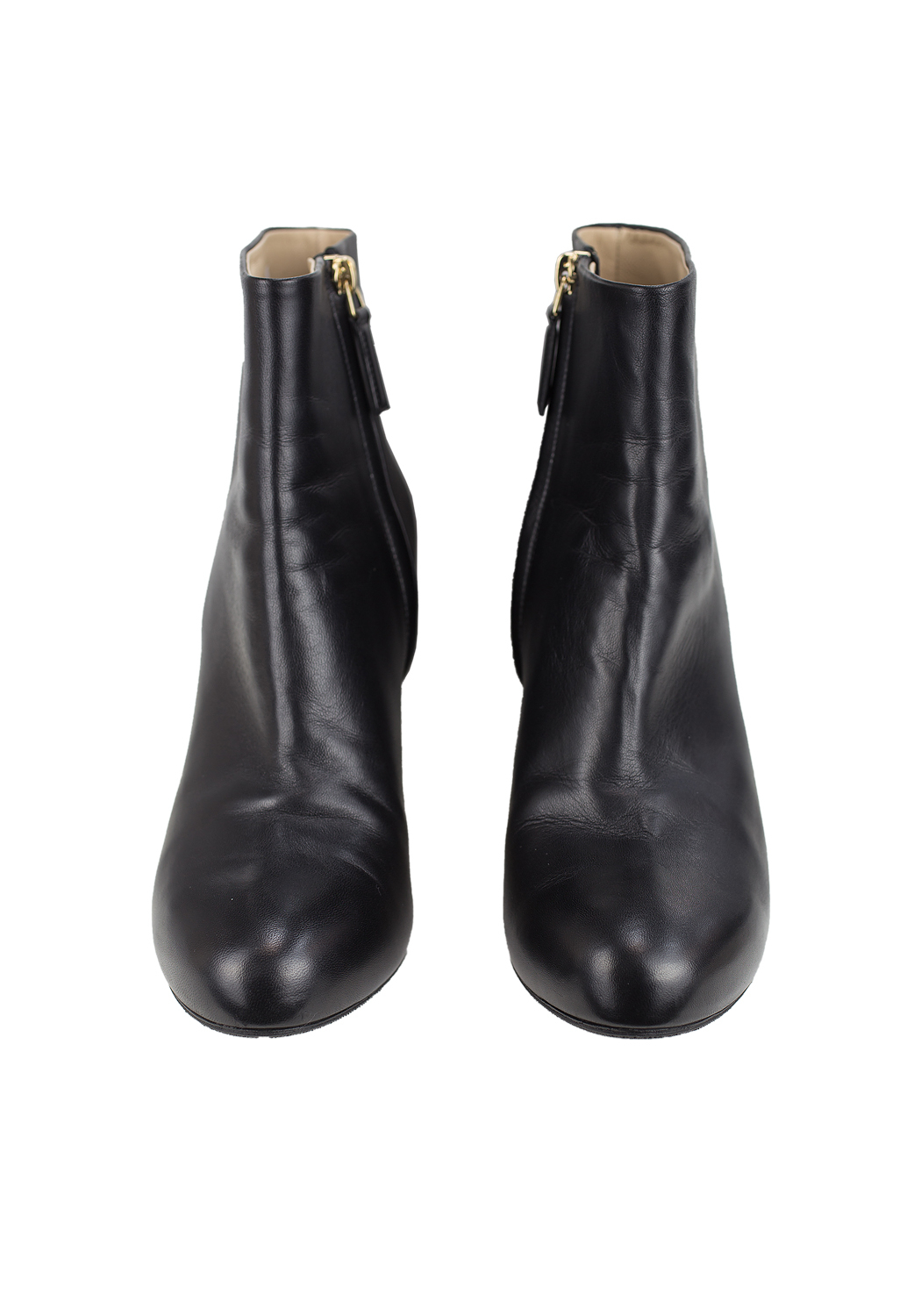 Chanel Black Lambskin Leather Wedge Ankle Boots