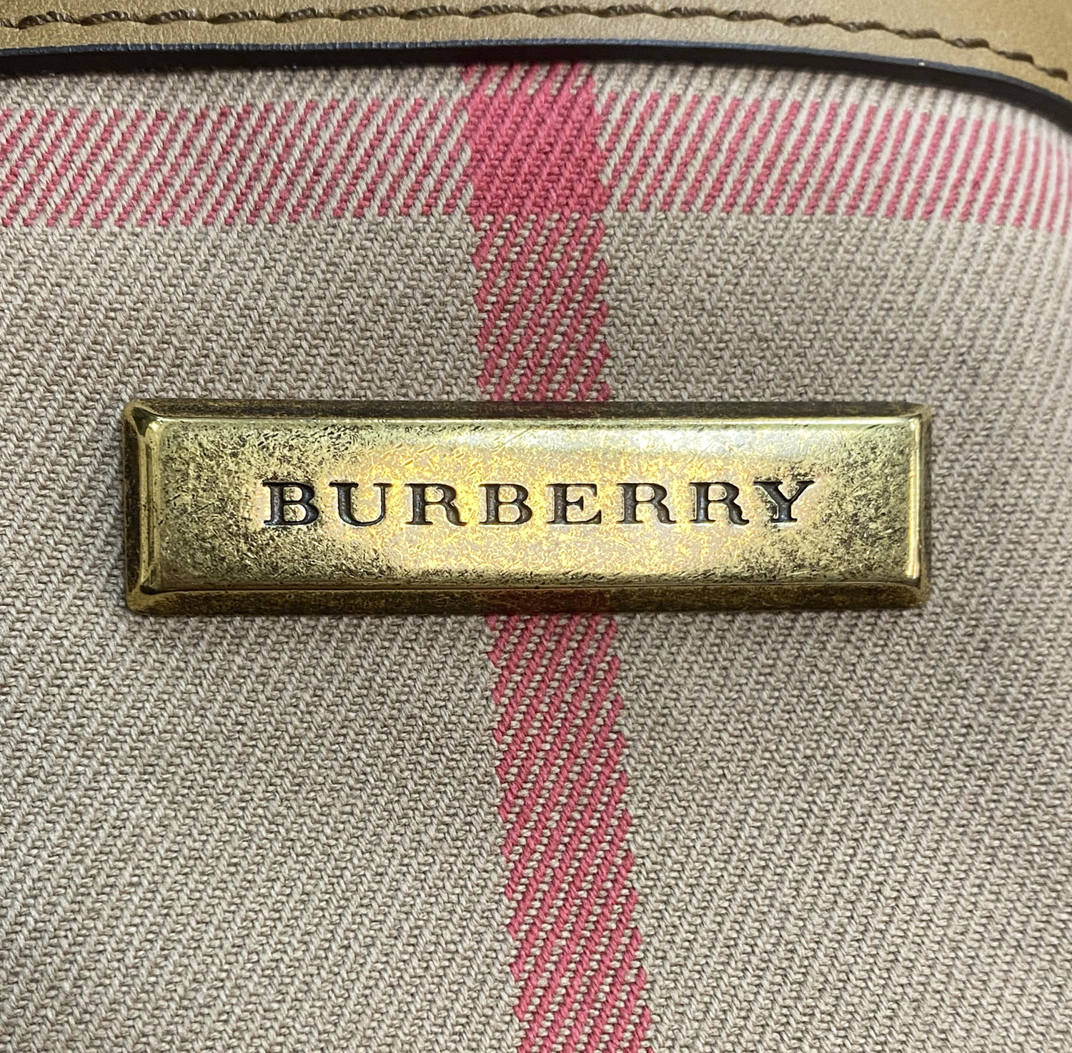 Burberry Nova Check Canvas and Camel Leather Brecon Tote Bag