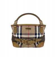 Burberry Nova Check Canvas and Camel Leather Brecon Tote Bag