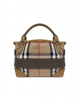 Burberry Nova Check Canvas and Camel Leather Brecon Tote Bag