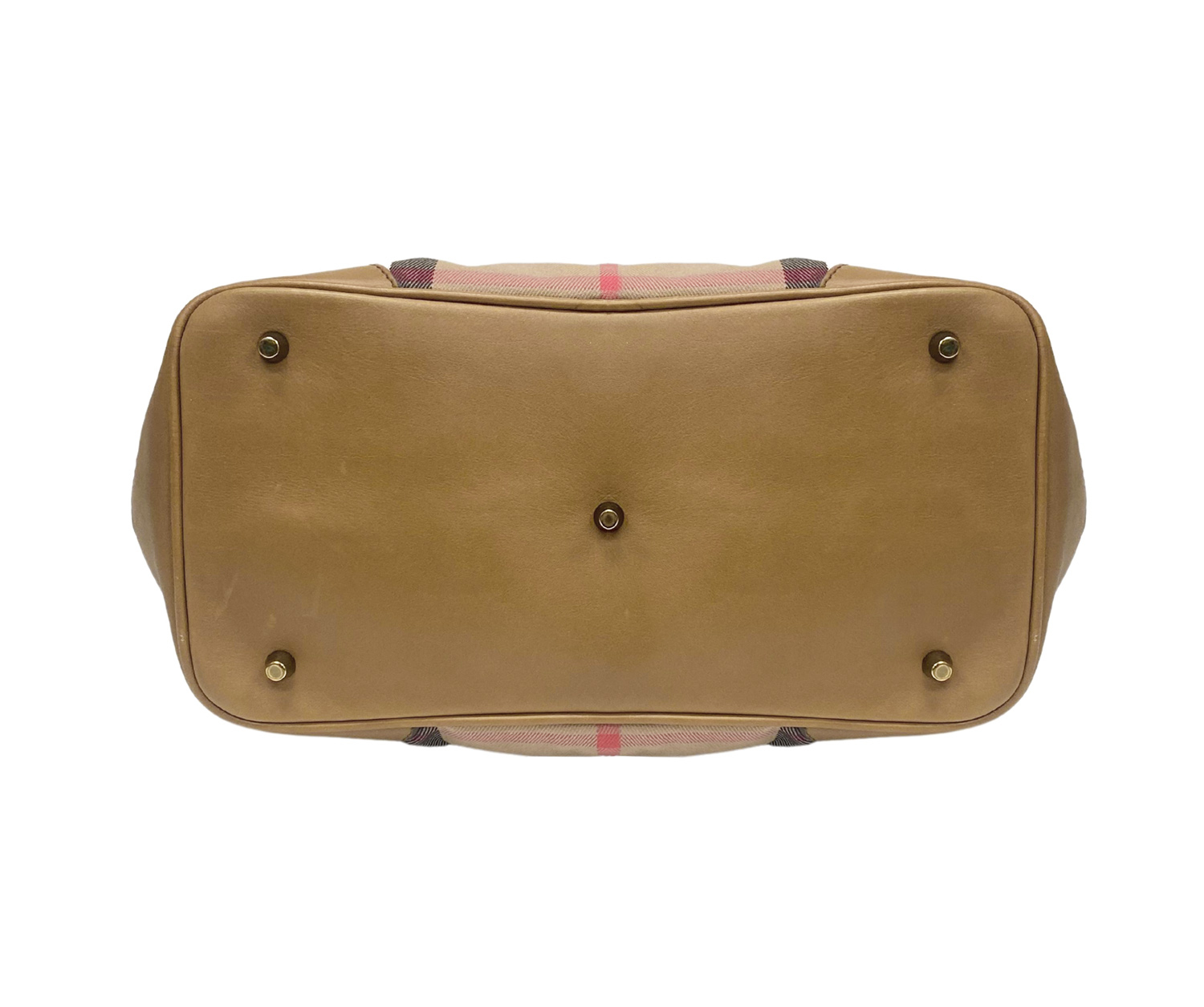 Burberry Nova Check Canvas and Camel Leather Brecon Tote Bag