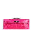 Hermès Kelly 30 Cut Rose Scheherazade Niloticus Clutch