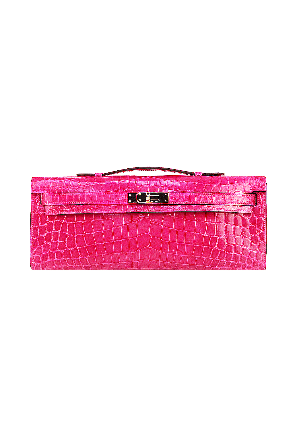 Hermès Kelly 30 Cut Rose Scheherazade Niloticus Clutch