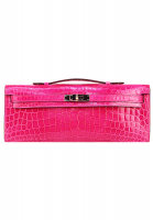 Hermès Kelly 30 Cut Rose Scheherazade Niloticus Clutch