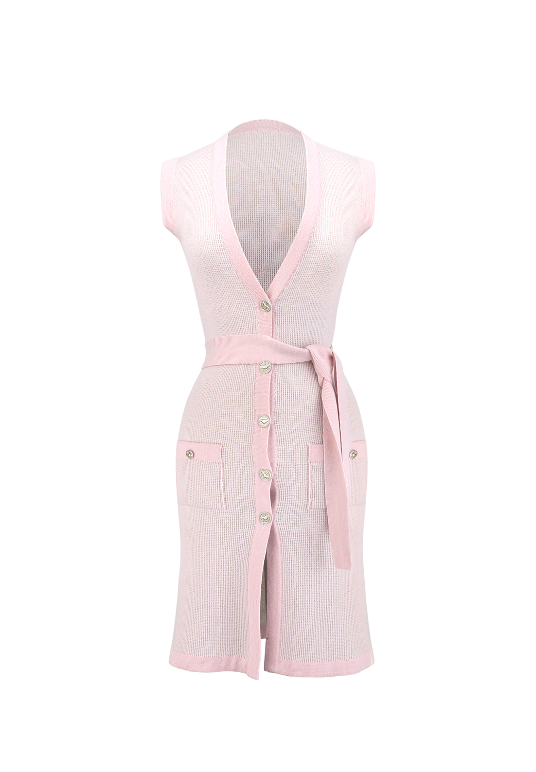 Chanel Pink Long Cardigan