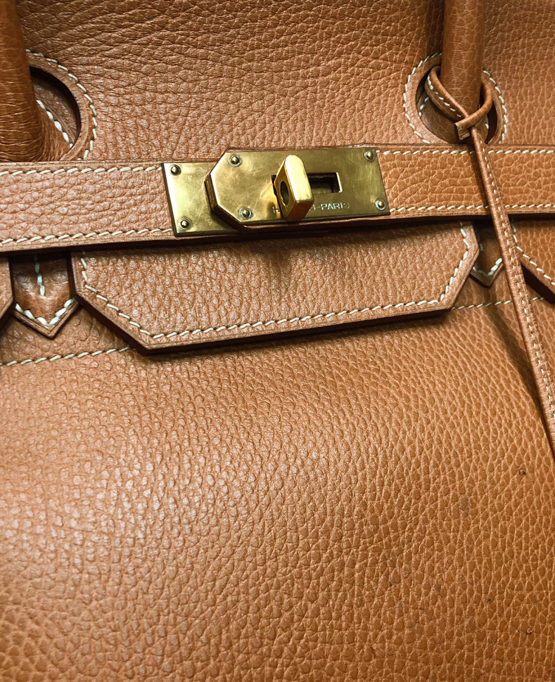 Hermes HAC Birkin 40 Gold Liegee Bag