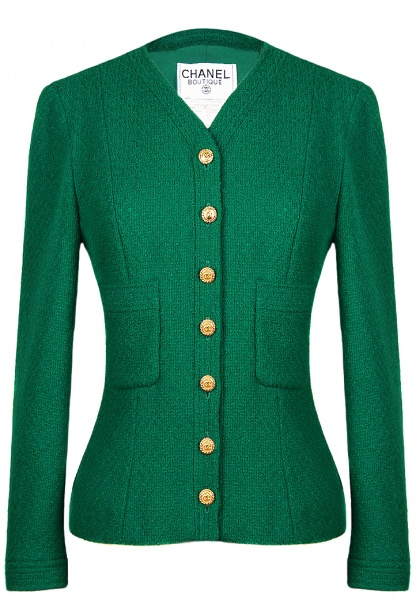 Chanel Green Tweed Jacket