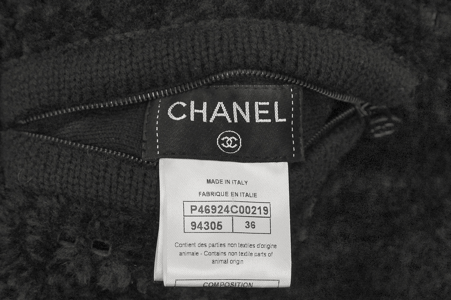 Chanel Black Perforated Sheepskin Coat