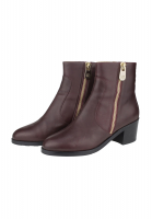 Chanel Burgundy Calfskin Double Zip Short Boots