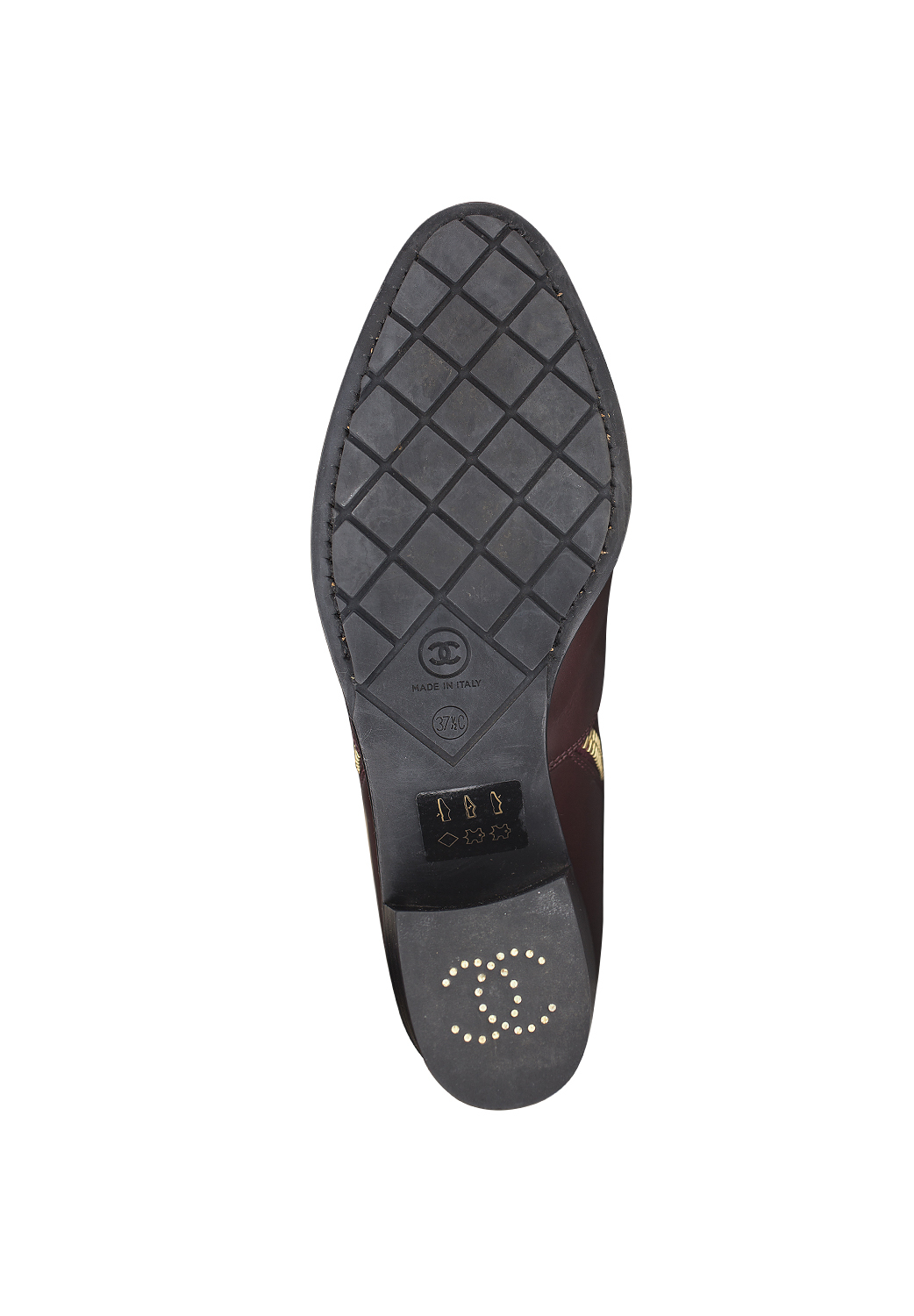 Chanel Burgundy Calfskin Double Zip Short Boots