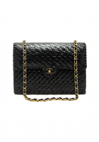 Chanel Black Straw Chain Handbag