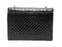 Chanel Black Straw Chain Handbag