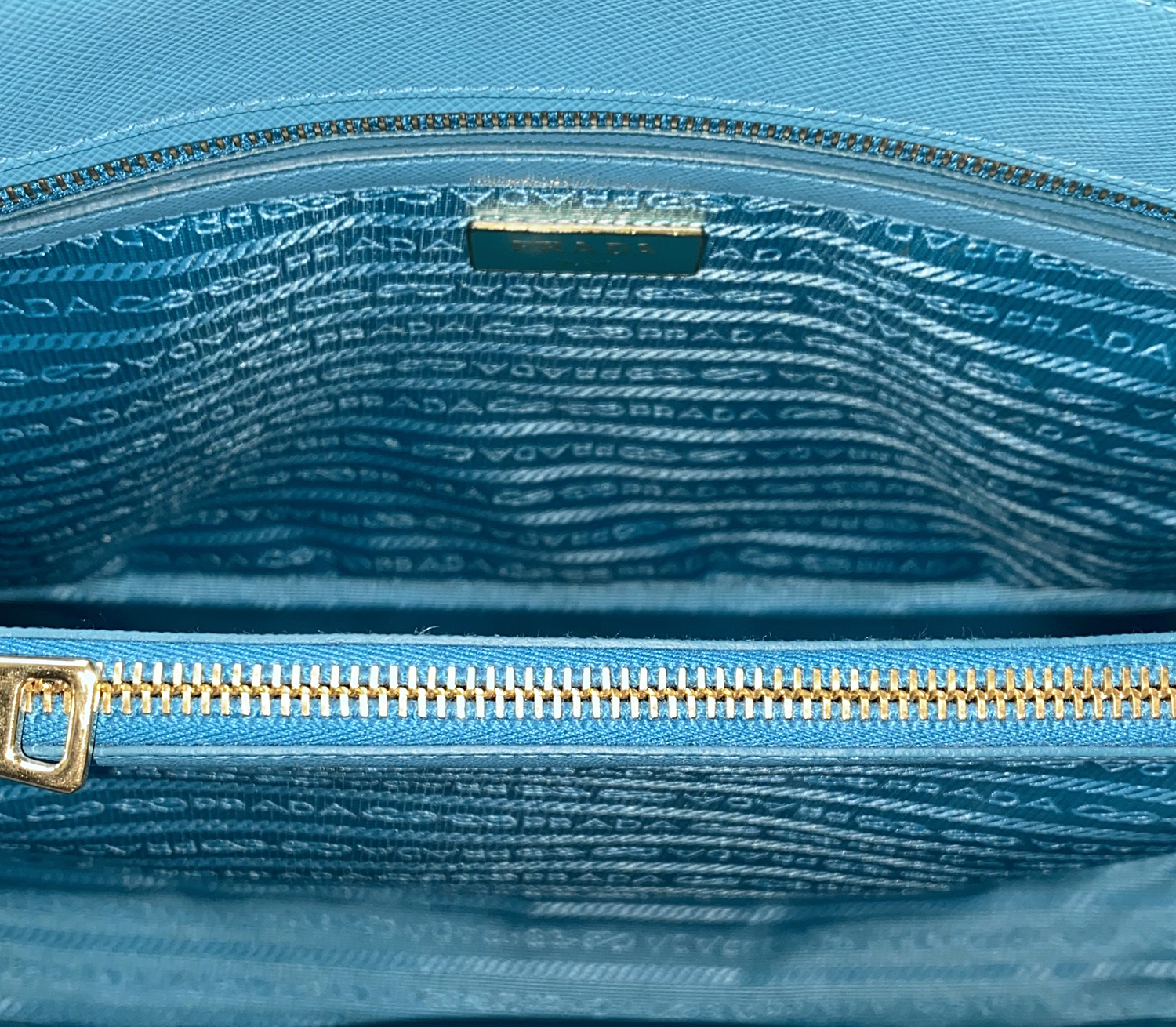 Prada Galleria Blue Leather Bag