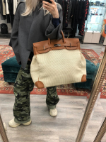 Hermès HAC Birkin 45 Naturel Barenia Crinoline Bag