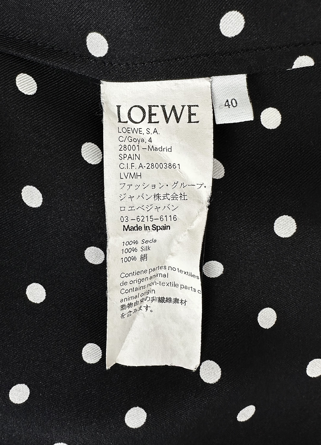 Loewe Silk Blouse with Polka Dots Print