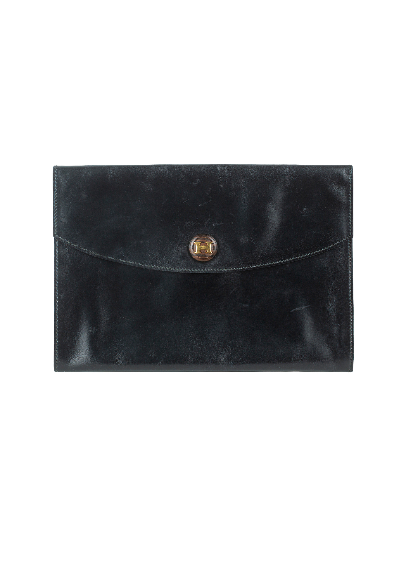 Hermès Black Box Calf Clutch