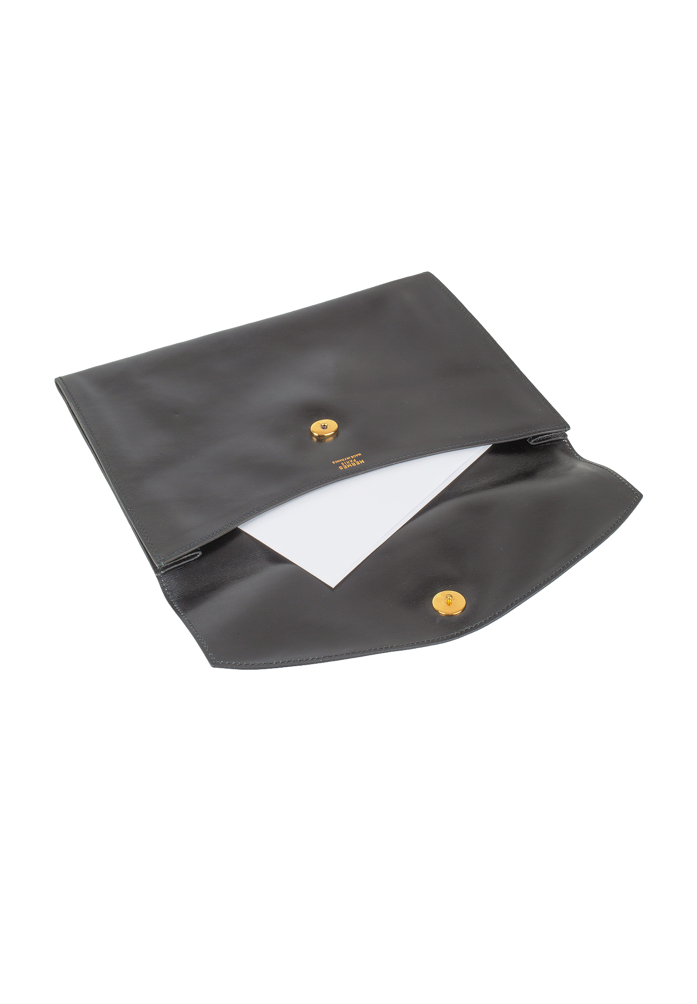 Hermès Black Box Calf Clutch