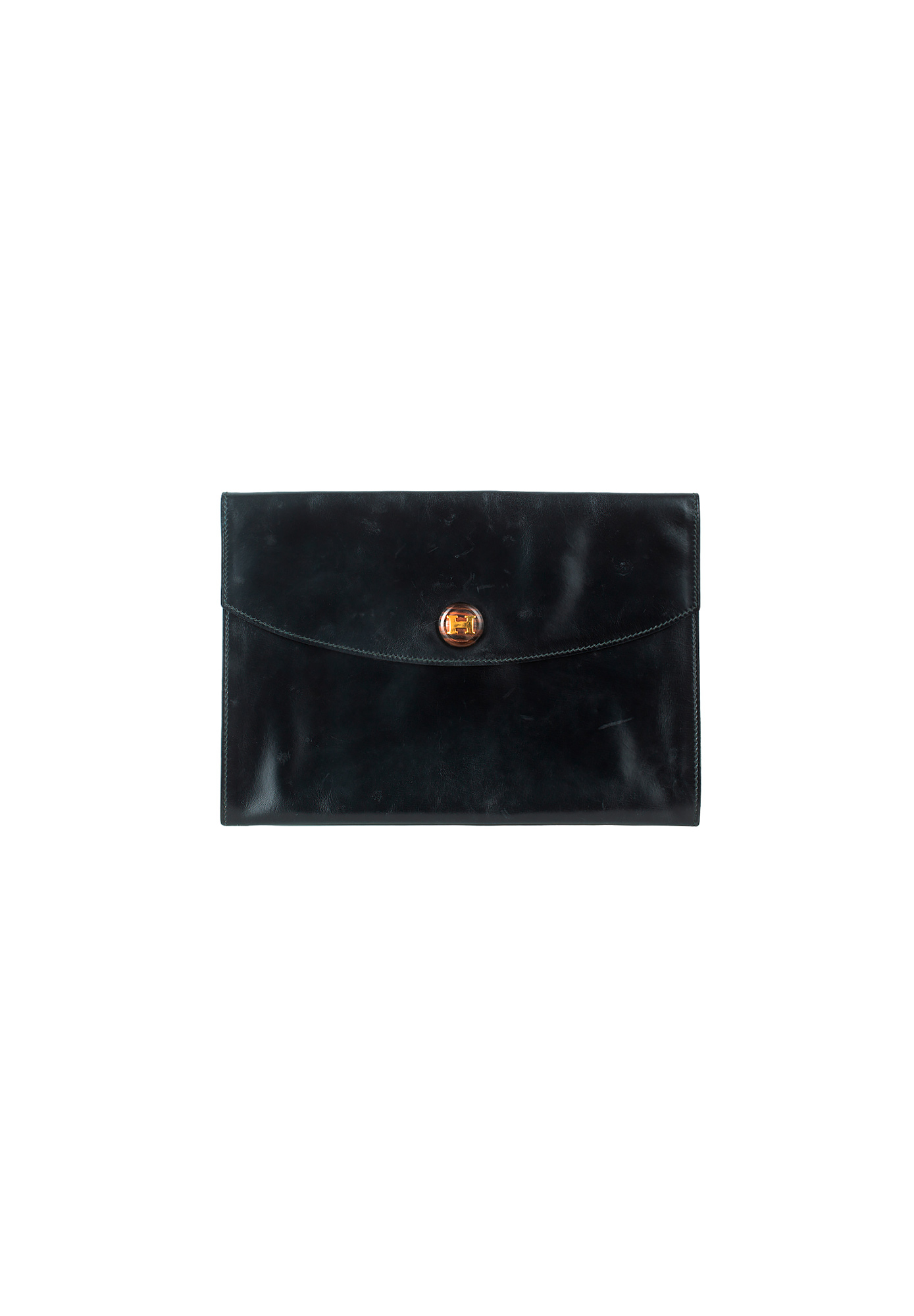 Hermès Black Box Calf Clutch