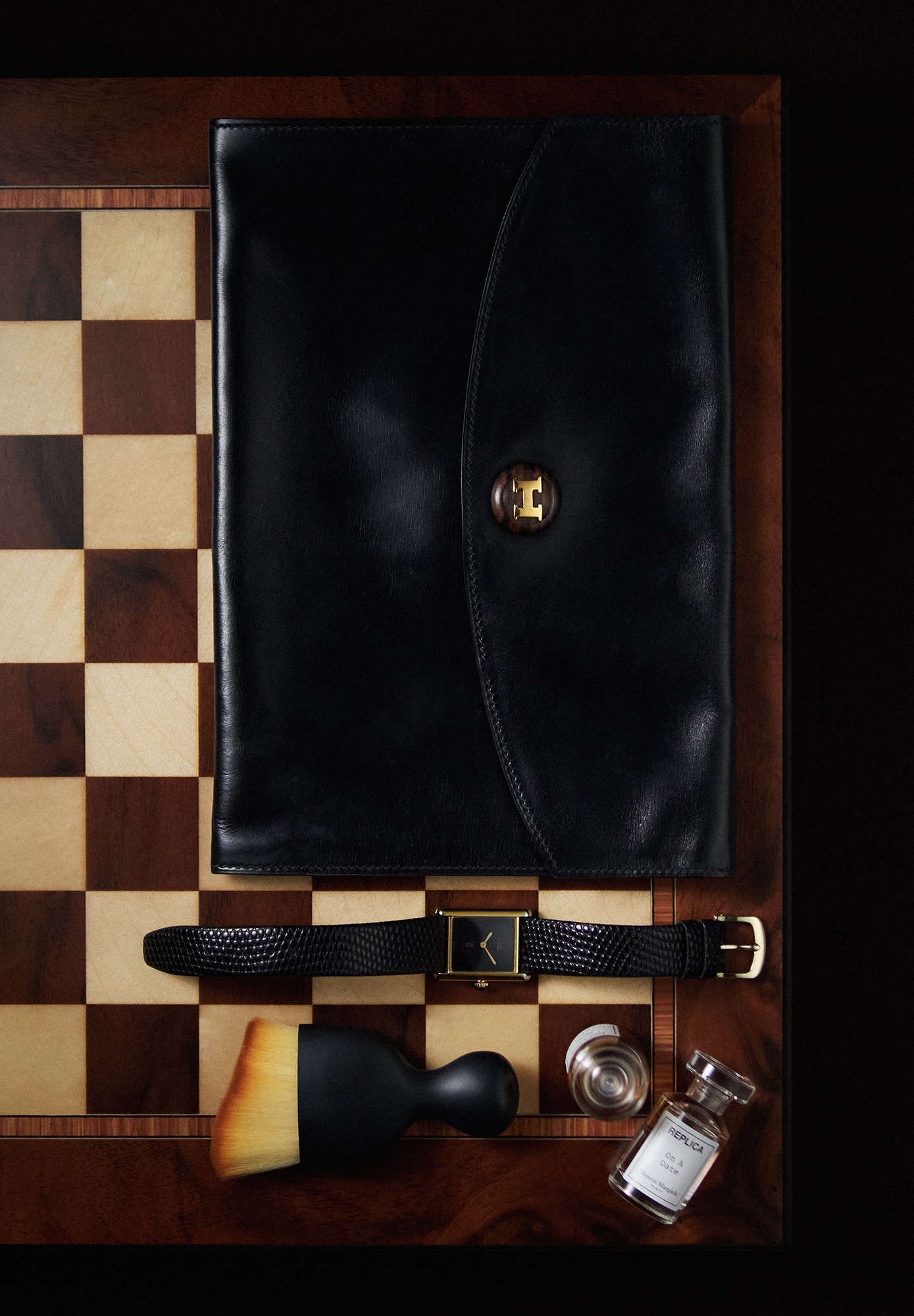 Hermès Black Box Calf Clutch