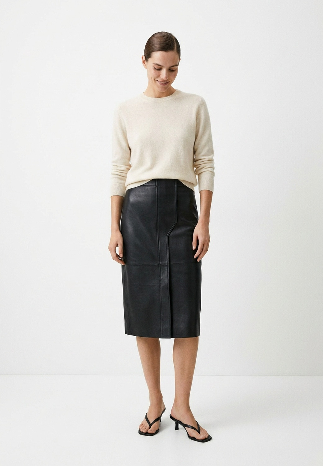 Black Leather Hermès Skirt