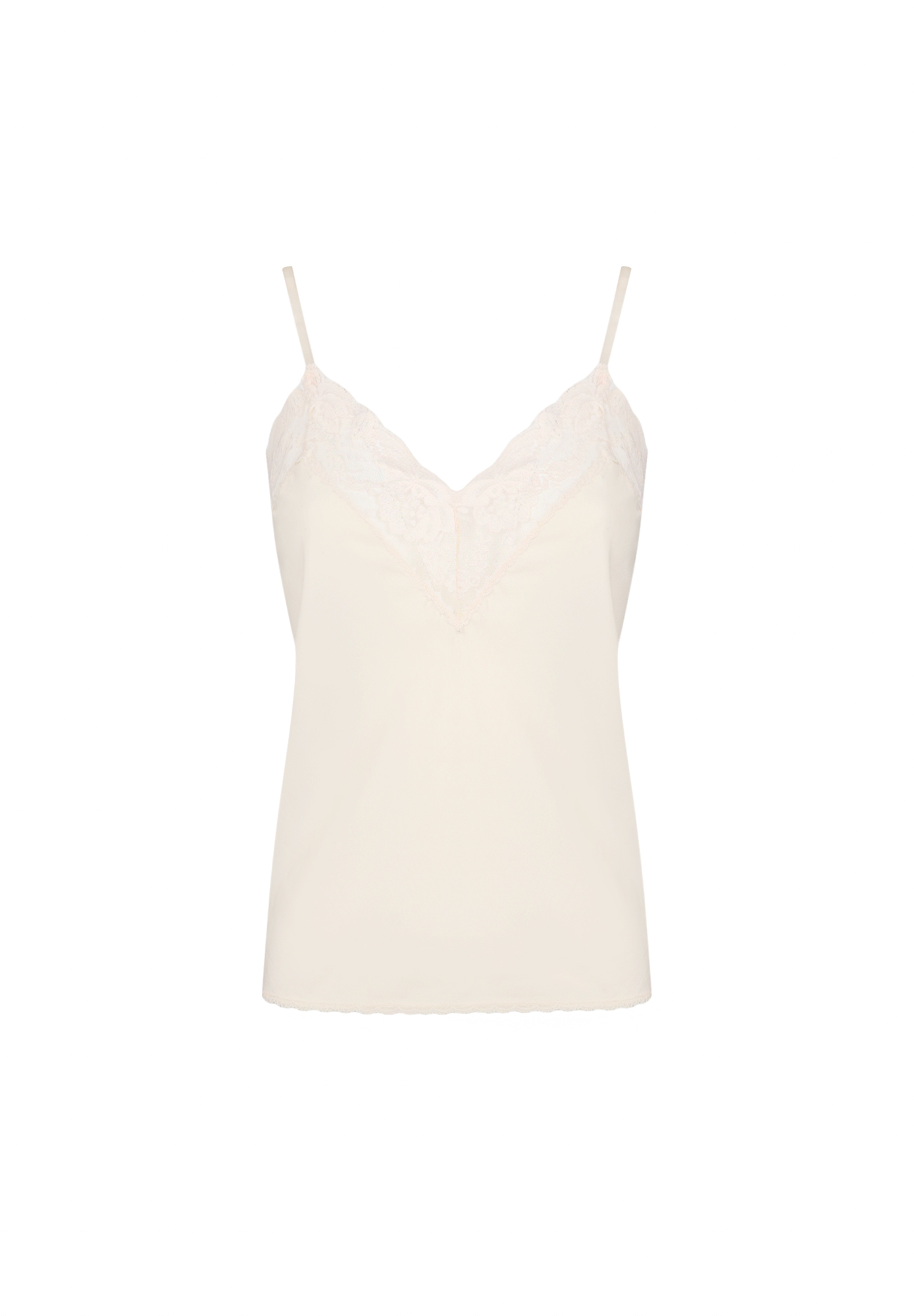Barbizon Cream Top With Lace