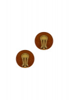 Vintage Round Brown Clip-On Earrings
