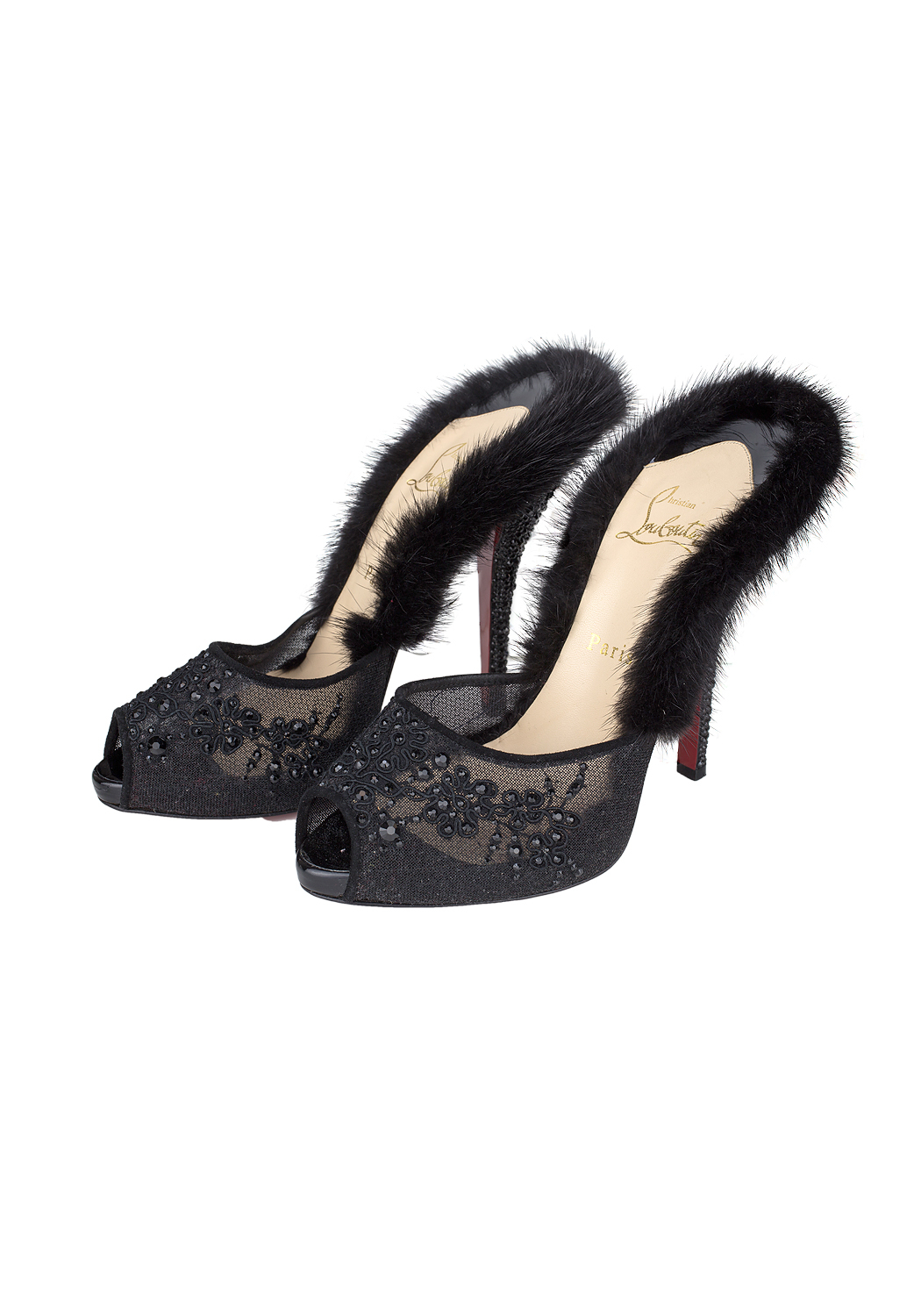 Christian Louboutin Black High-Heeled Sandals