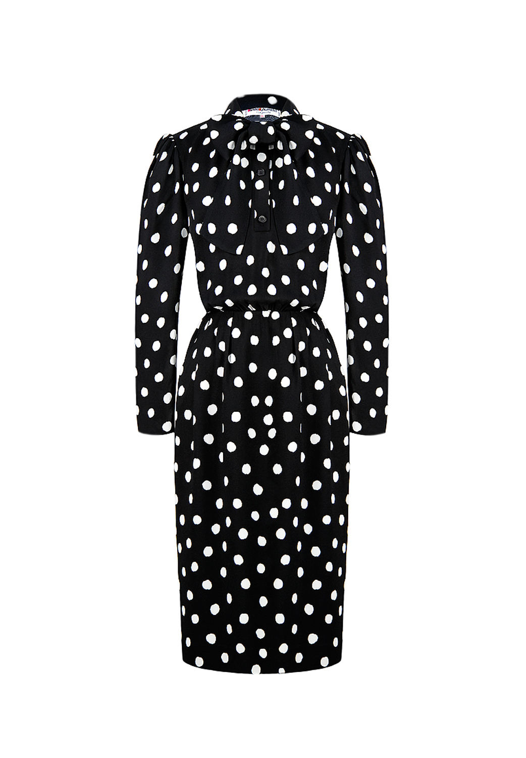Saint Laurent Polka Dot Black Dress
