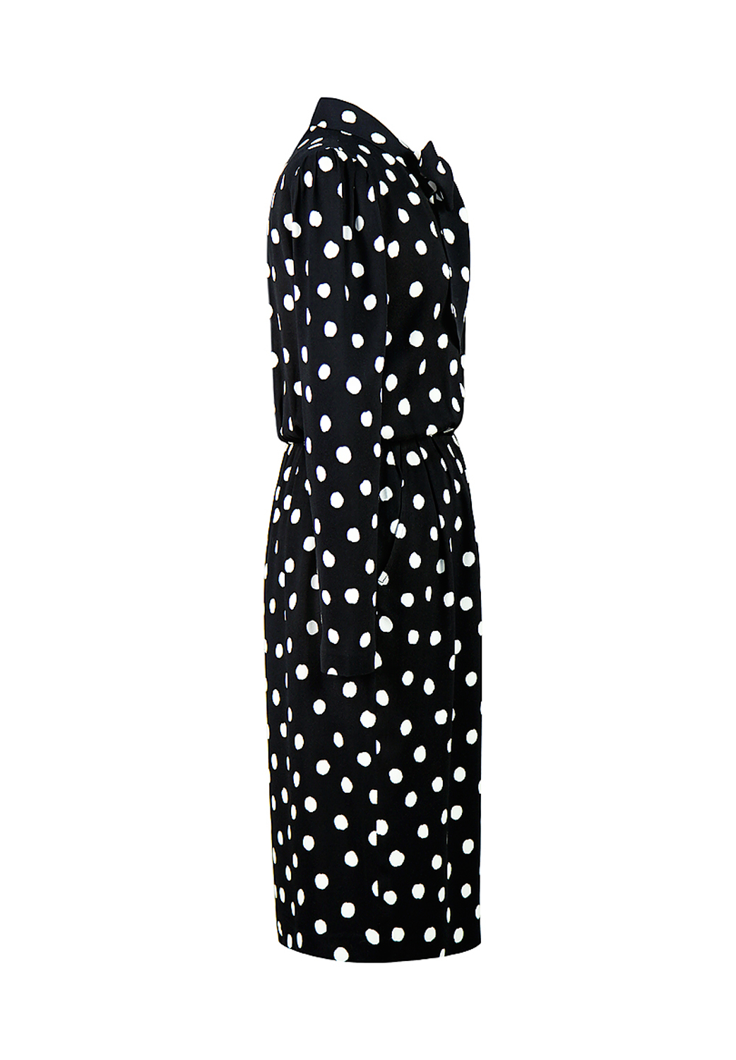 Saint Laurent Polka Dot Black Dress