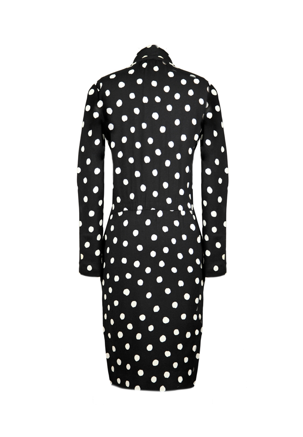 Saint Laurent Polka Dot Black Dress