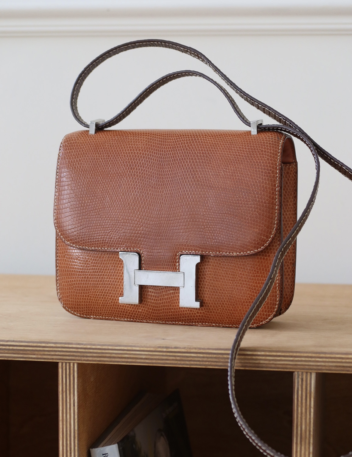 Hermès Constance 18 Cremè de Apricot Salvator Lizard Bag
