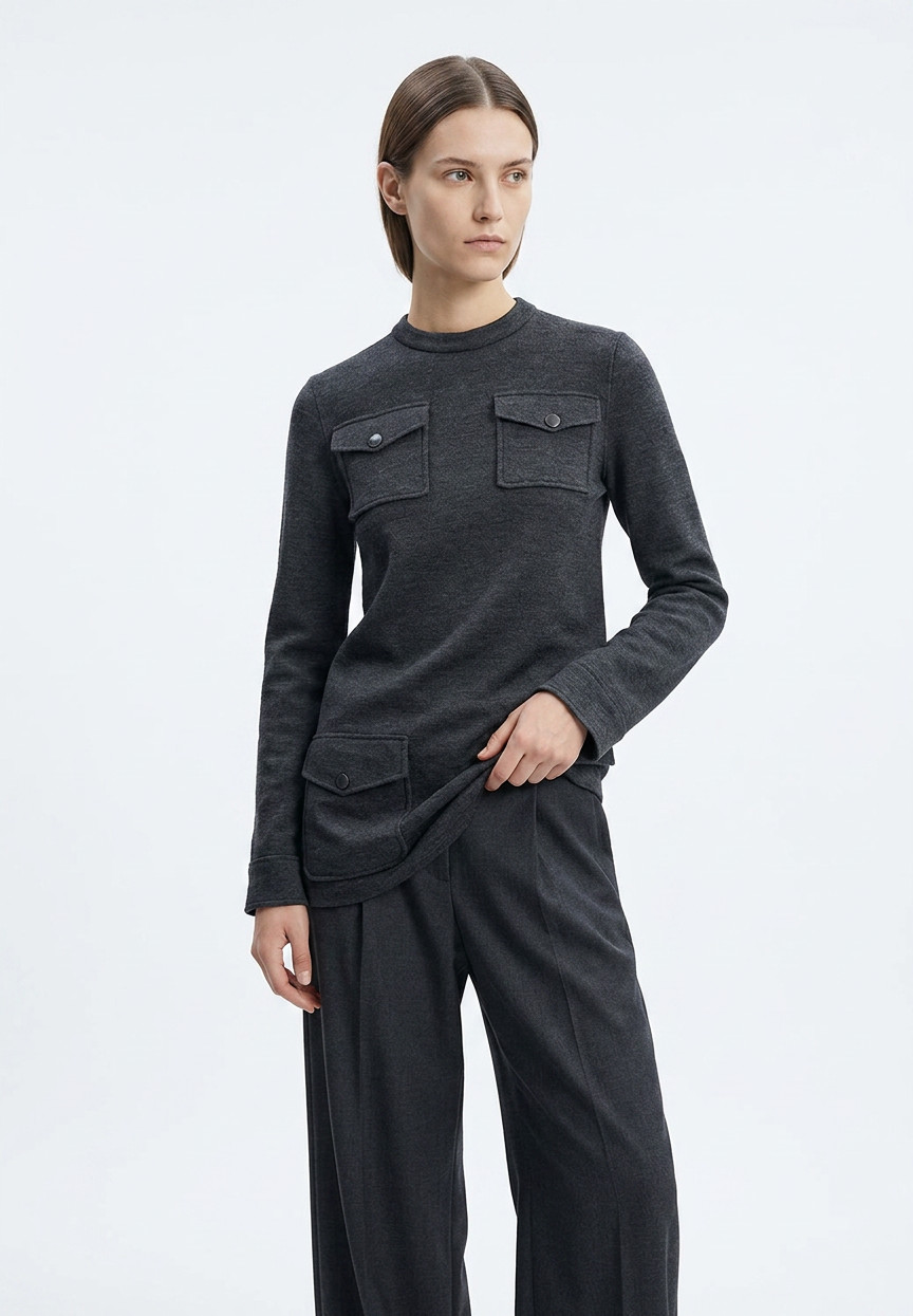 Balenciaga Gray Long Sweater