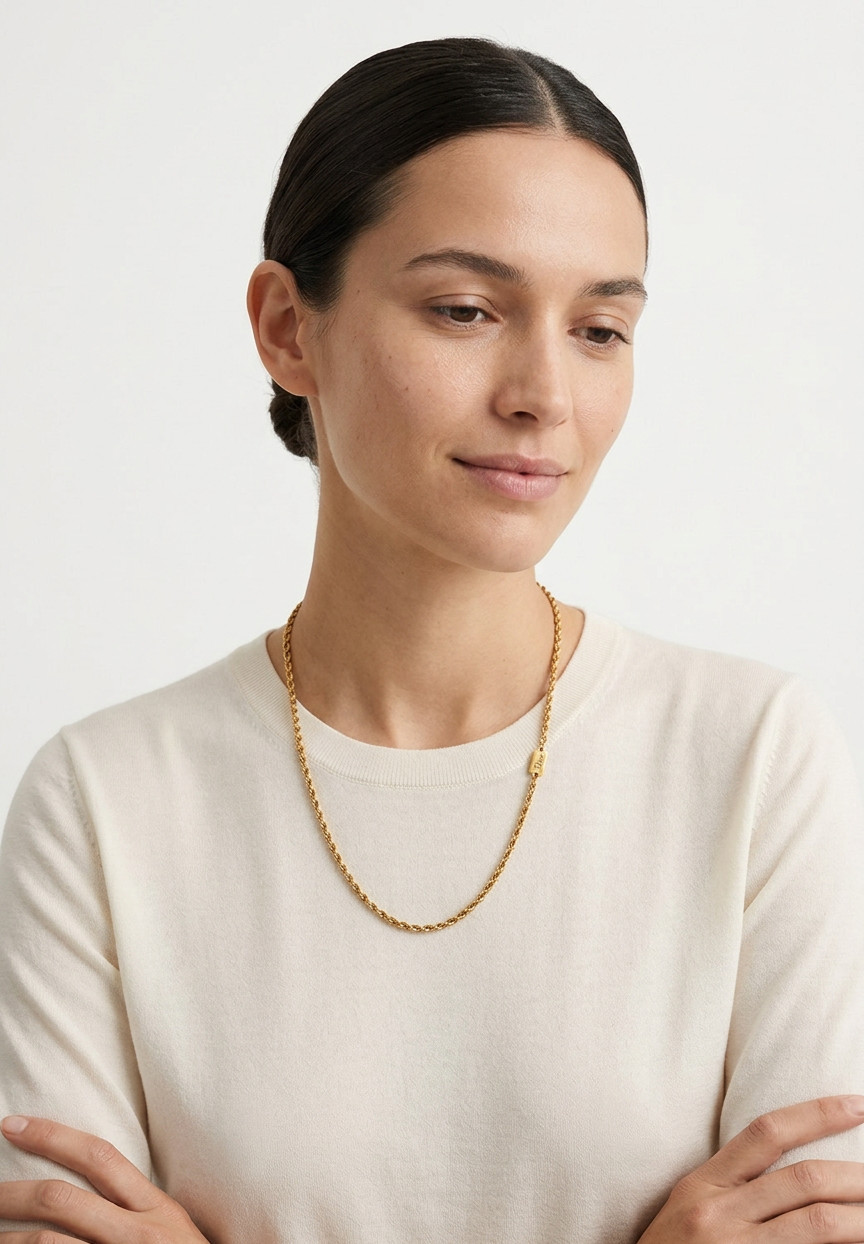 Christian Dior Vintage Twisted Chain Necklace