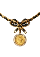 Chanel Chain Necklace With Bow And Pendant