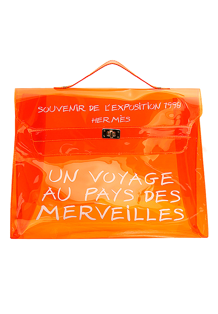 Hermès Kelly 40 Orange Vinyl Bag