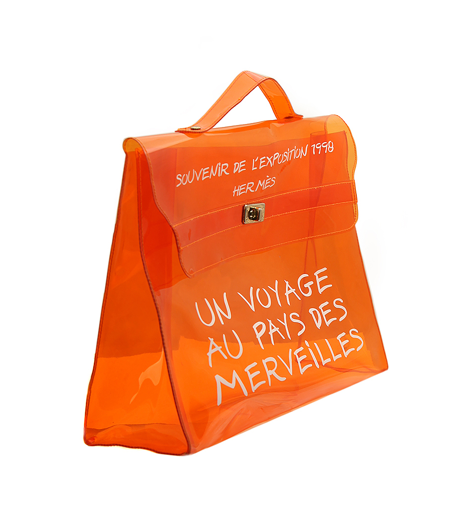 Hermès Kelly 40 Orange Vinyl Bag