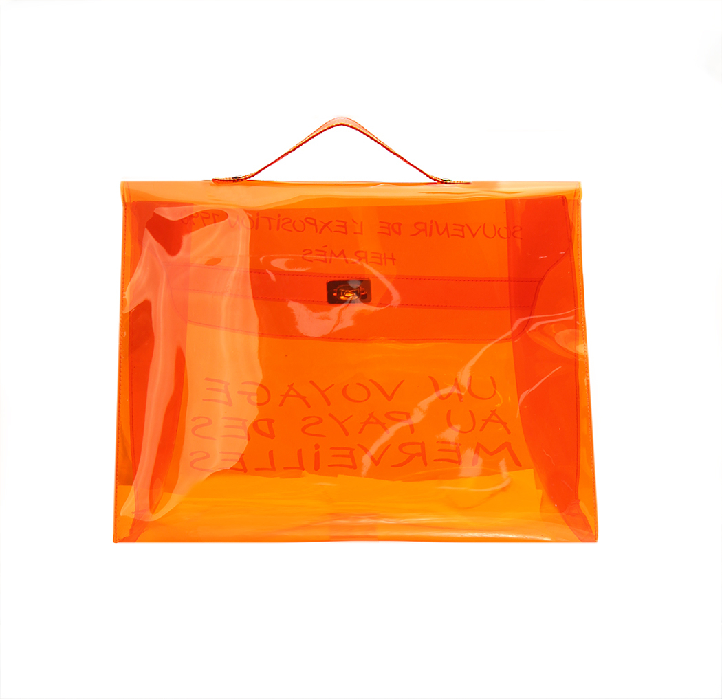 Hermès Kelly 40 Orange Vinyl Bag