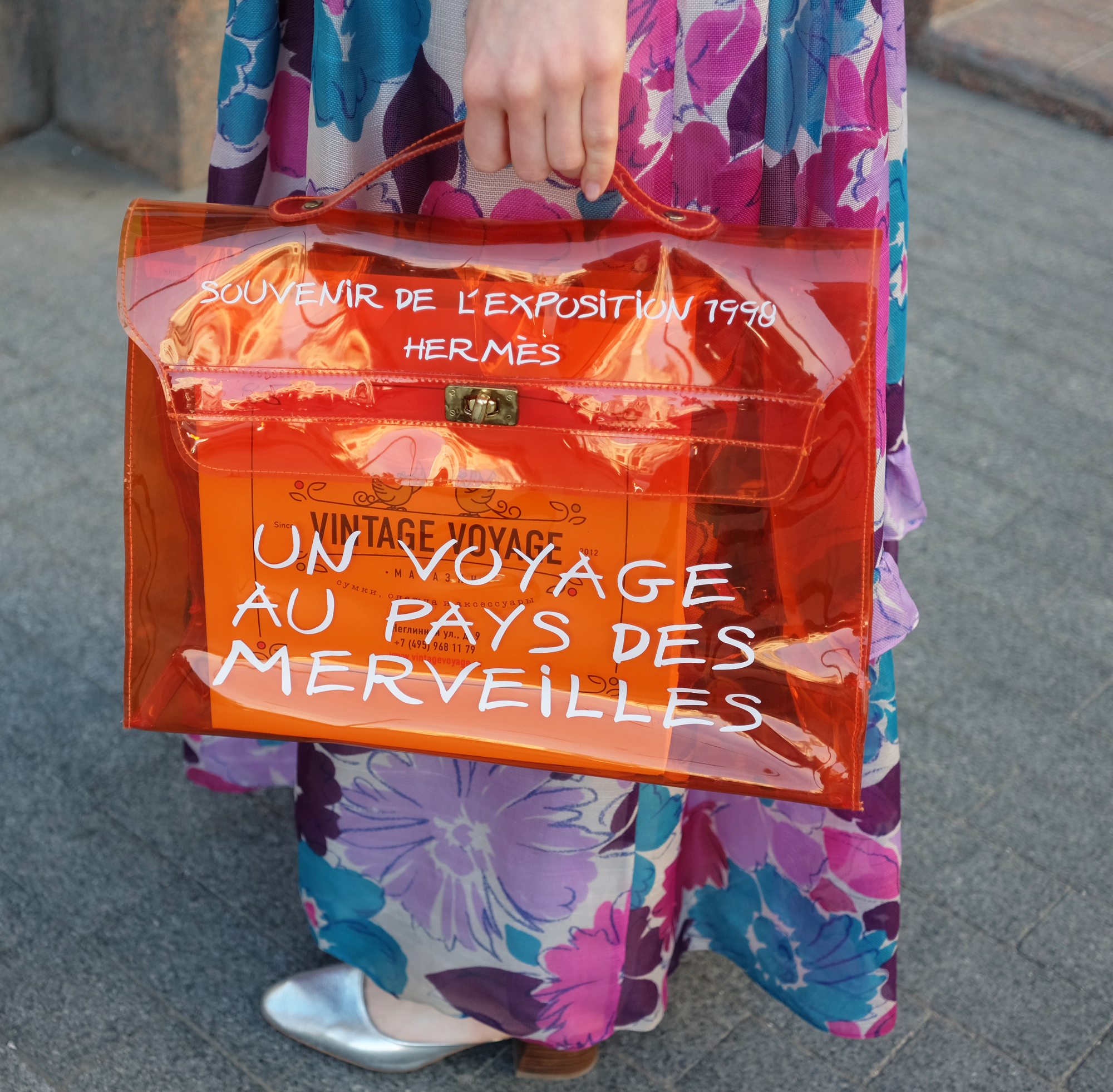 Hermès Kelly 40 Orange Vinyl Bag