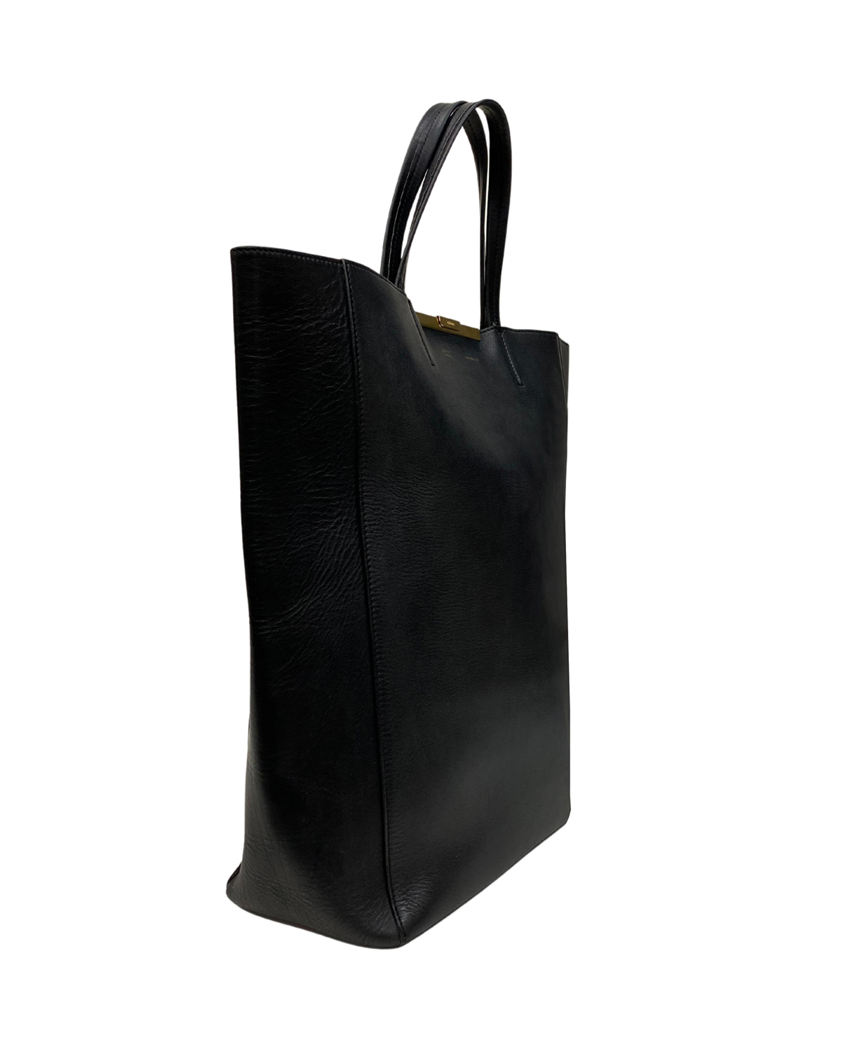 Céline Cabas Black Leather Tote Bag