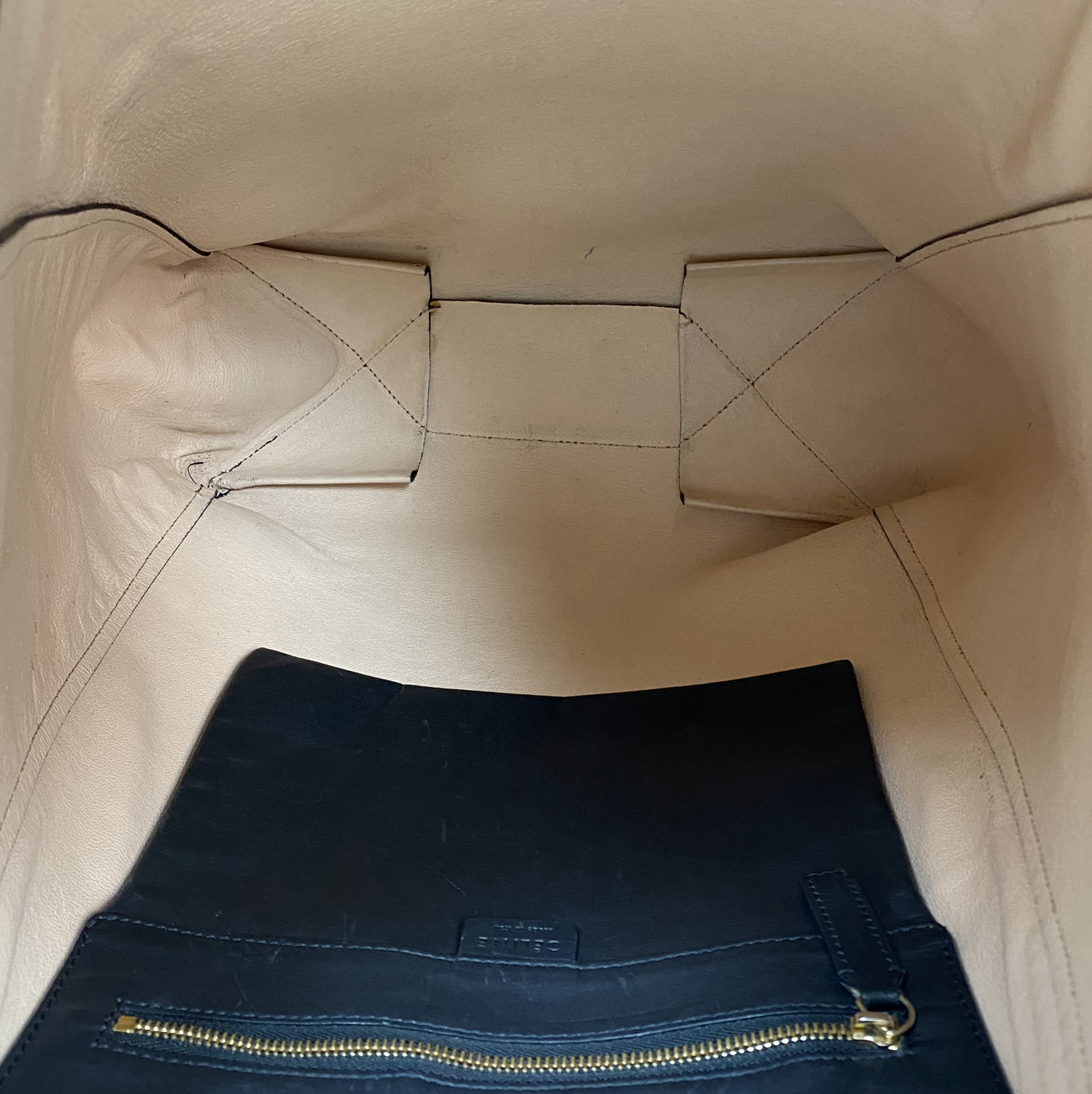 Céline Cabas Black Leather Tote Bag