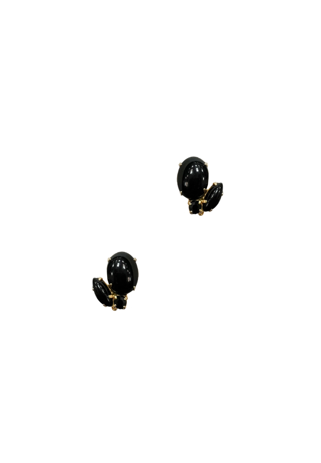 Black Crystals Clip-on Earrings