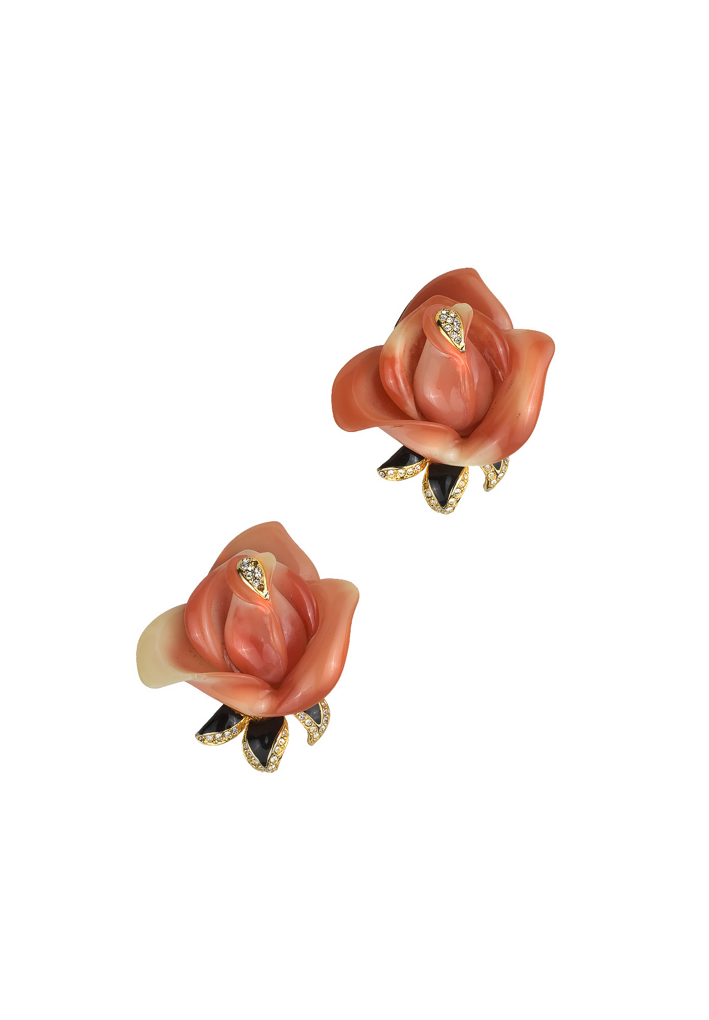 Rose Crystals Clip-on Earrings
