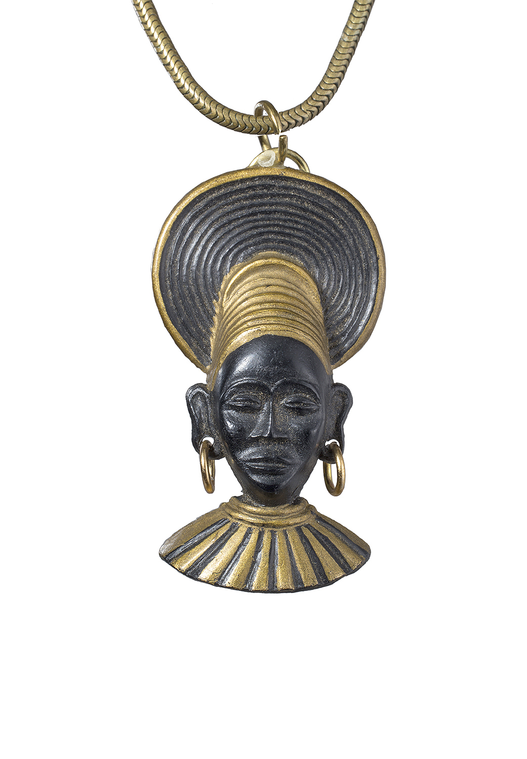 Vintage Woman Bust Necklace