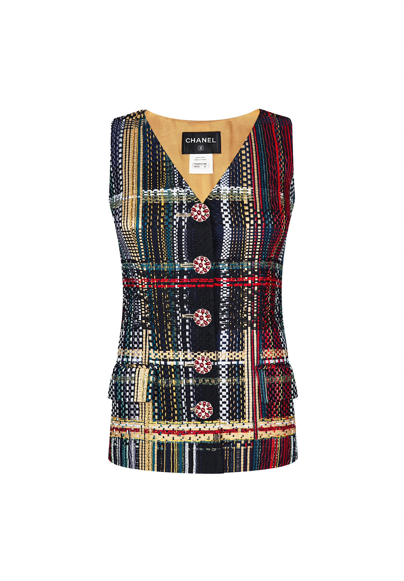 Chanel Paris-Dubai Plaid Vest