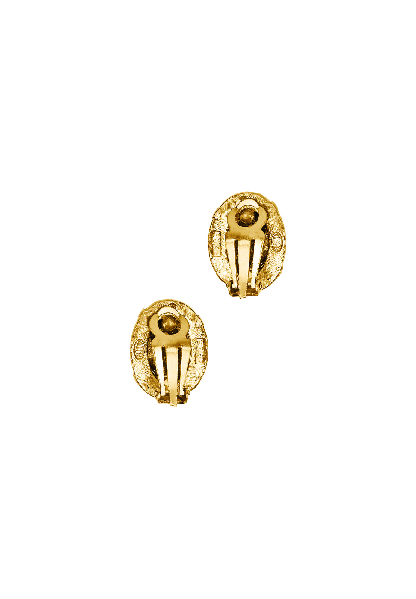 Vintage Colored Cabochons Clip-On Earrings