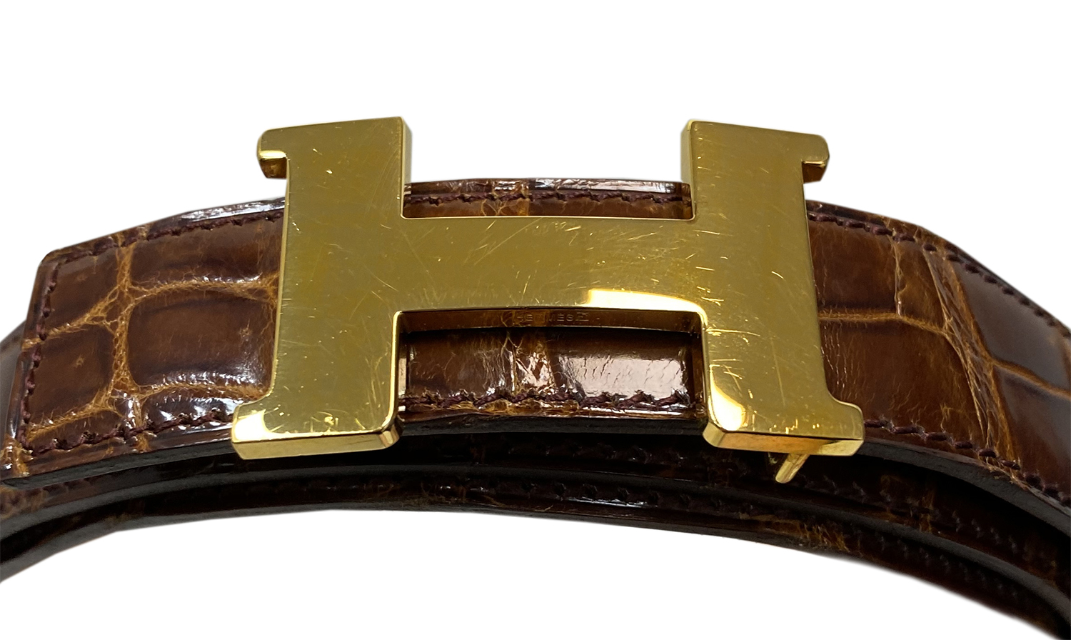 Hermès Miel Porosus Belt