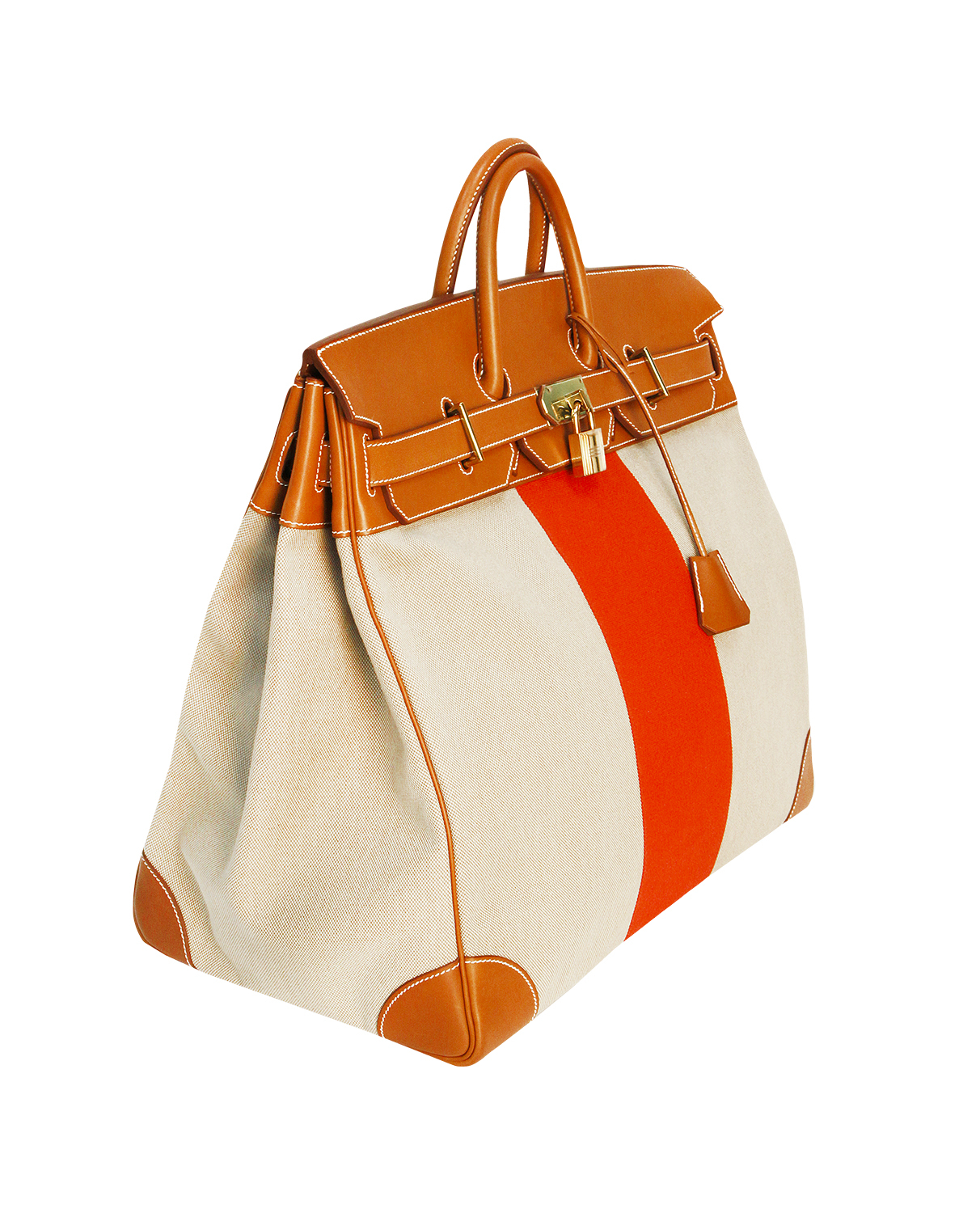 Hermès HAC Flag Birkin 50 Naturel Barenia And Canvas Bag