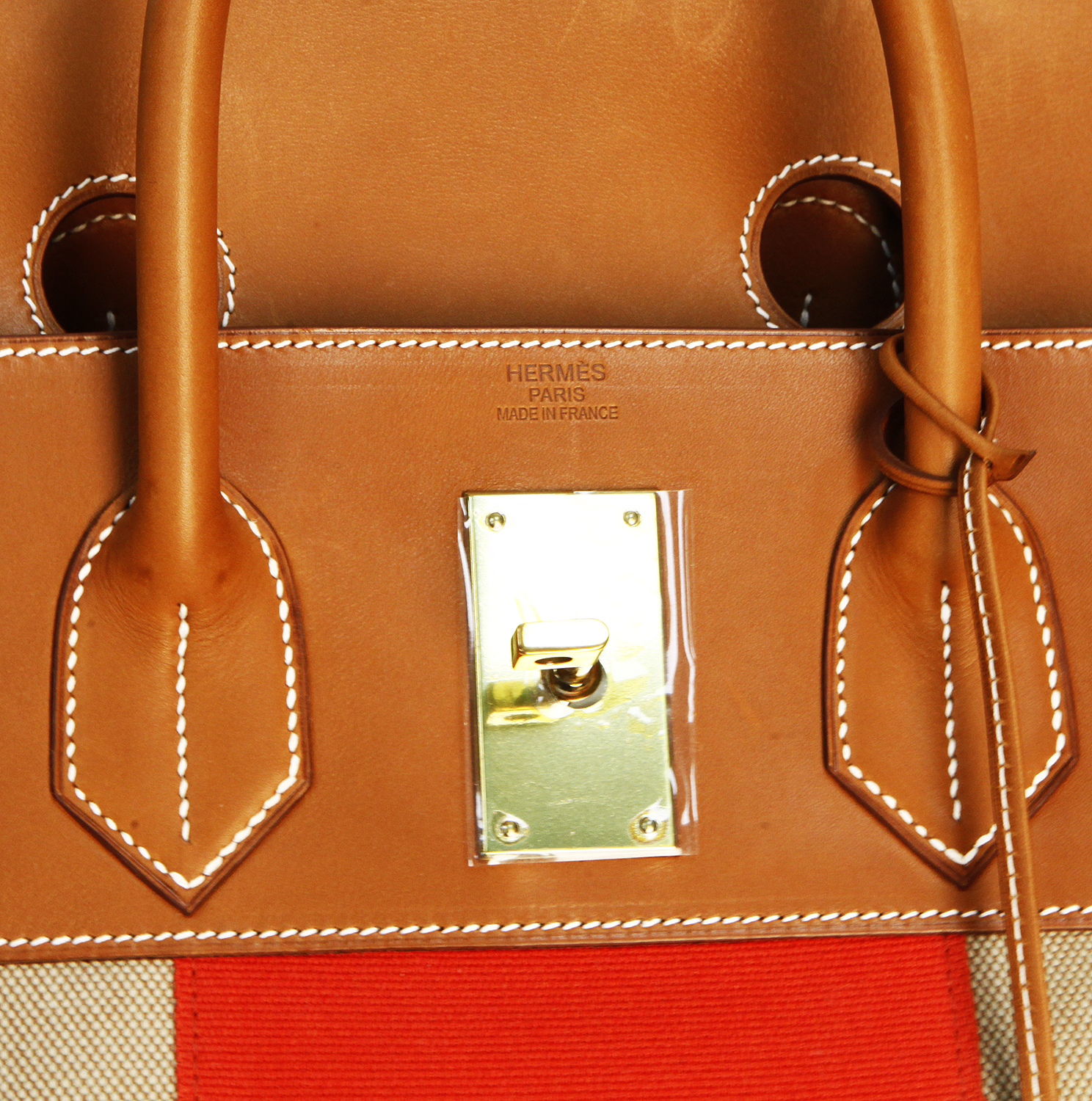 Hermès HAC Flag Birkin 50 Naturel Barenia And Canvas Bag