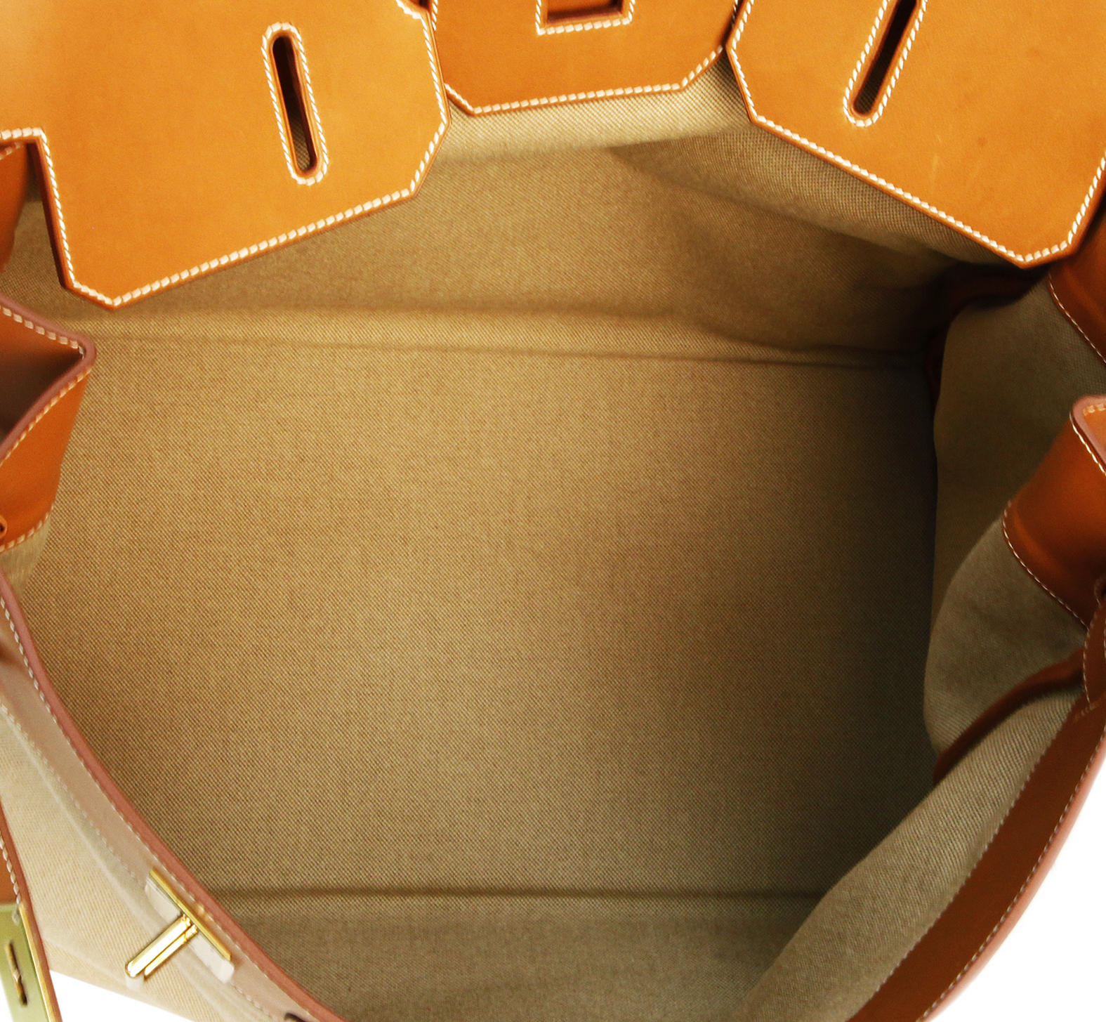 Hermès HAC Flag Birkin 50 Naturel Barenia And Canvas Bag