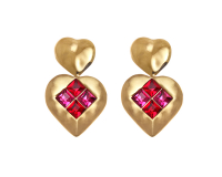 Yves Saint Laurent Heart Clip-on Earrings